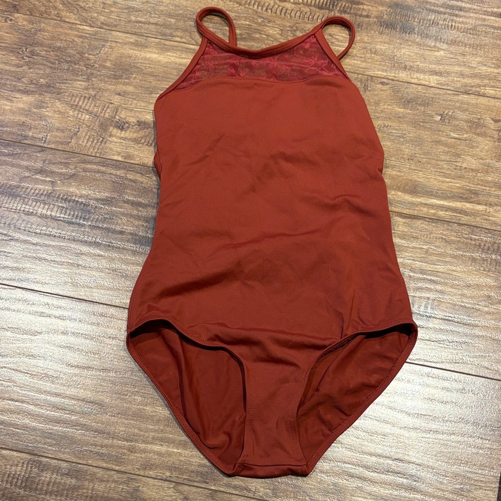 Mirella Kids Rusty burnt orange lace detail Bodysuit